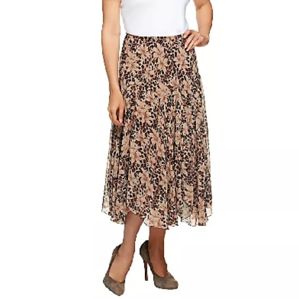 Newsworthy Printed Fully Lined Georgette Skirt   15958